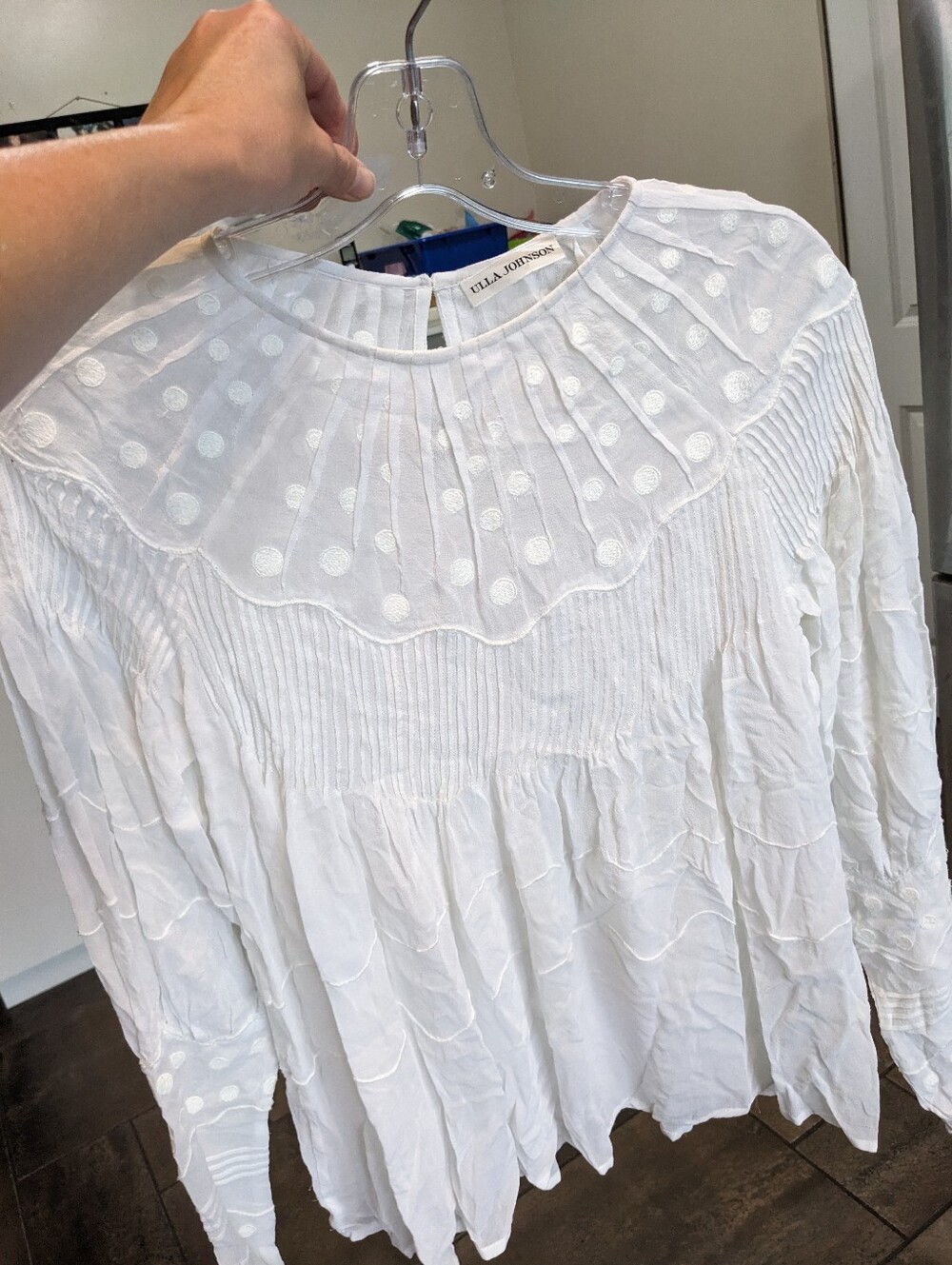 Ulla Johnson Silk Georgette Alba Boho Romantic Luxury Chic Sheer Blouse Size 4